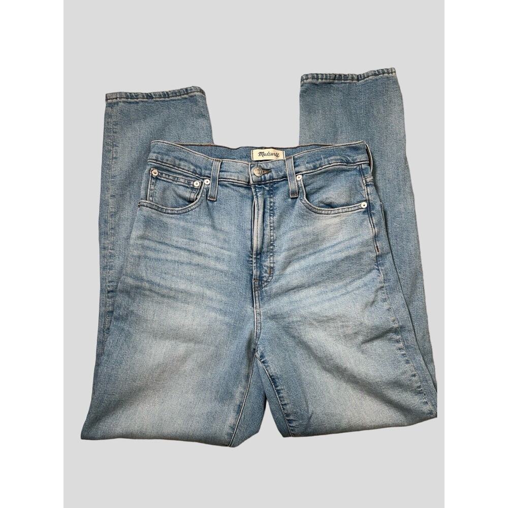 Madewell Jeans Women 28 Blue Perfect Vintage Straight in Danby Wash Knee-Rip Ed